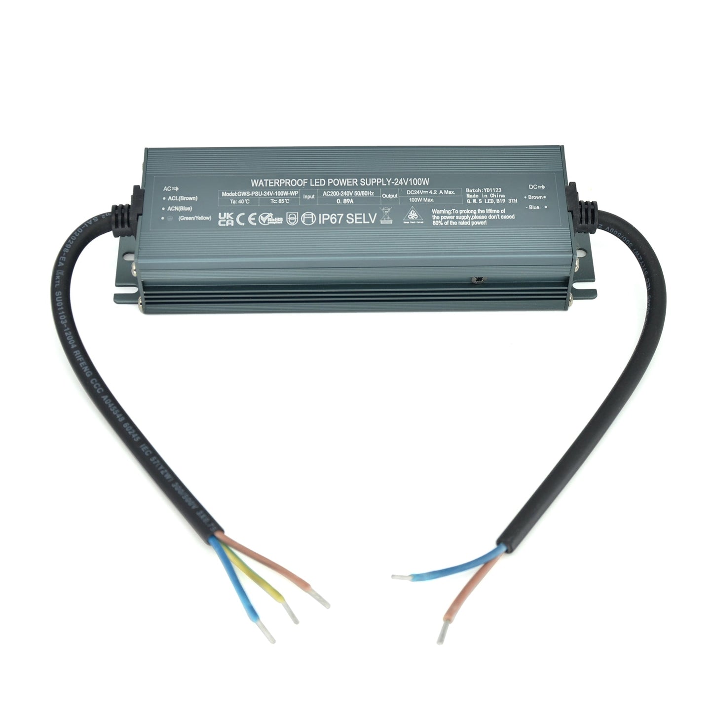 LED Slim Power Supply Transformer DC 24V 100W 4.2A IP67
