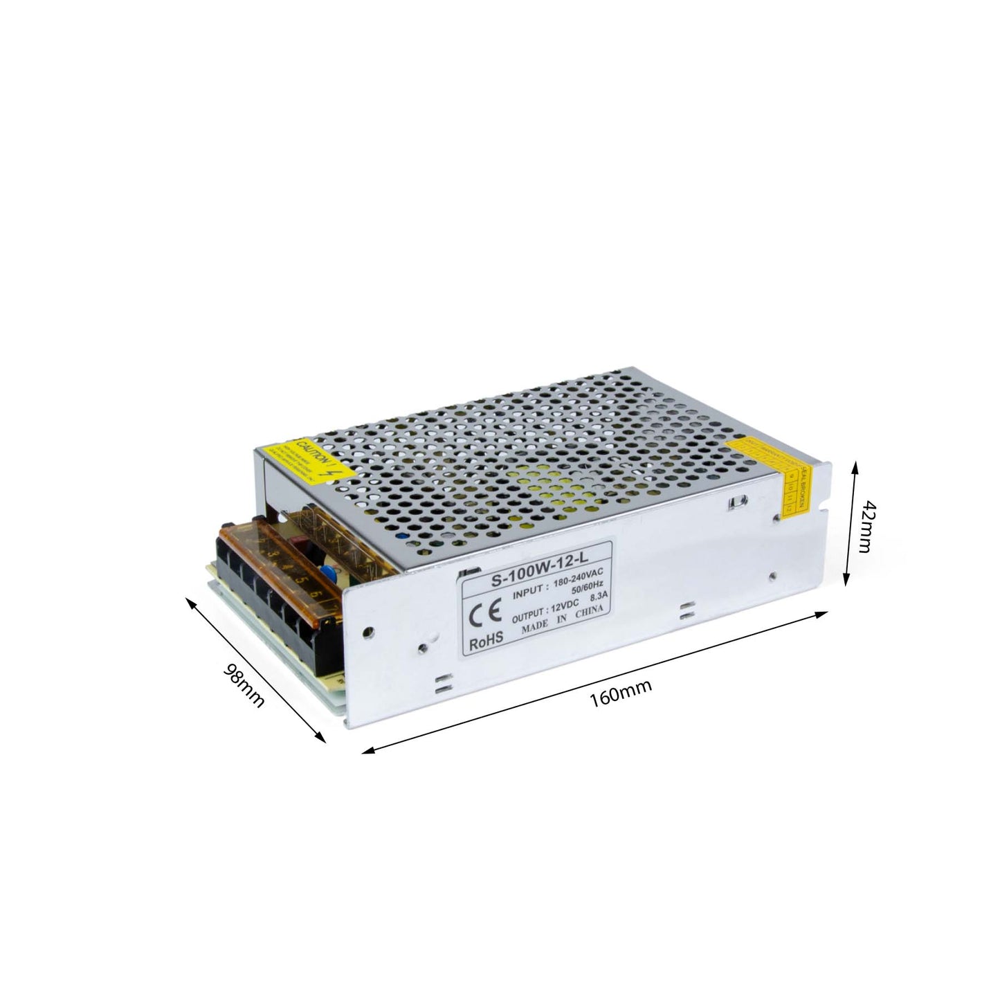 LED Power Supply Transformer DC 12V 100W 8.3A IP20