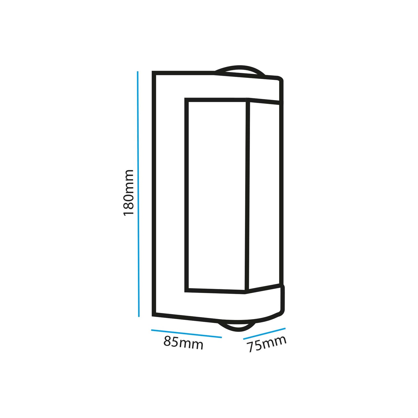 16W Black LED Up And Down Wall Light (WL-A-SQ)