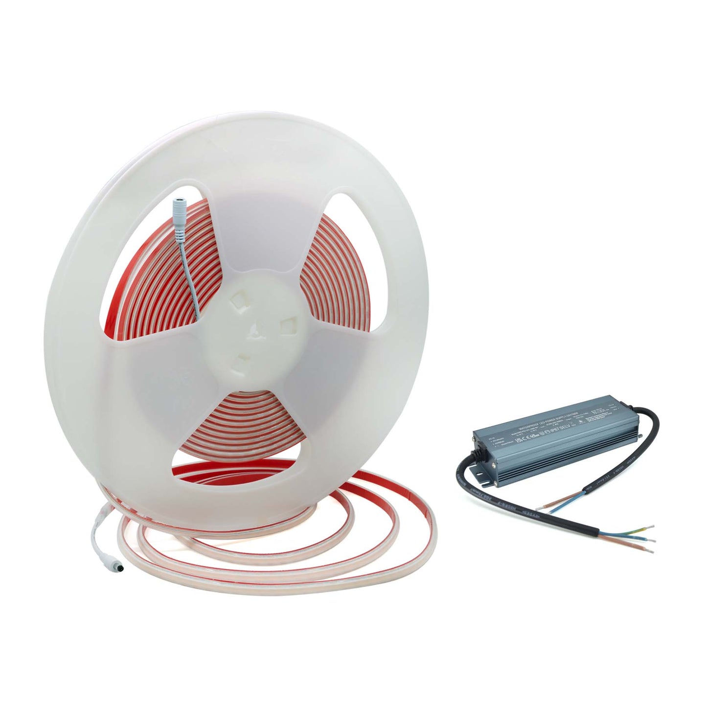 LED COB Strip Light, Seamless, 10M Reel, IP20/IP65, 24V, 1cm/Cut