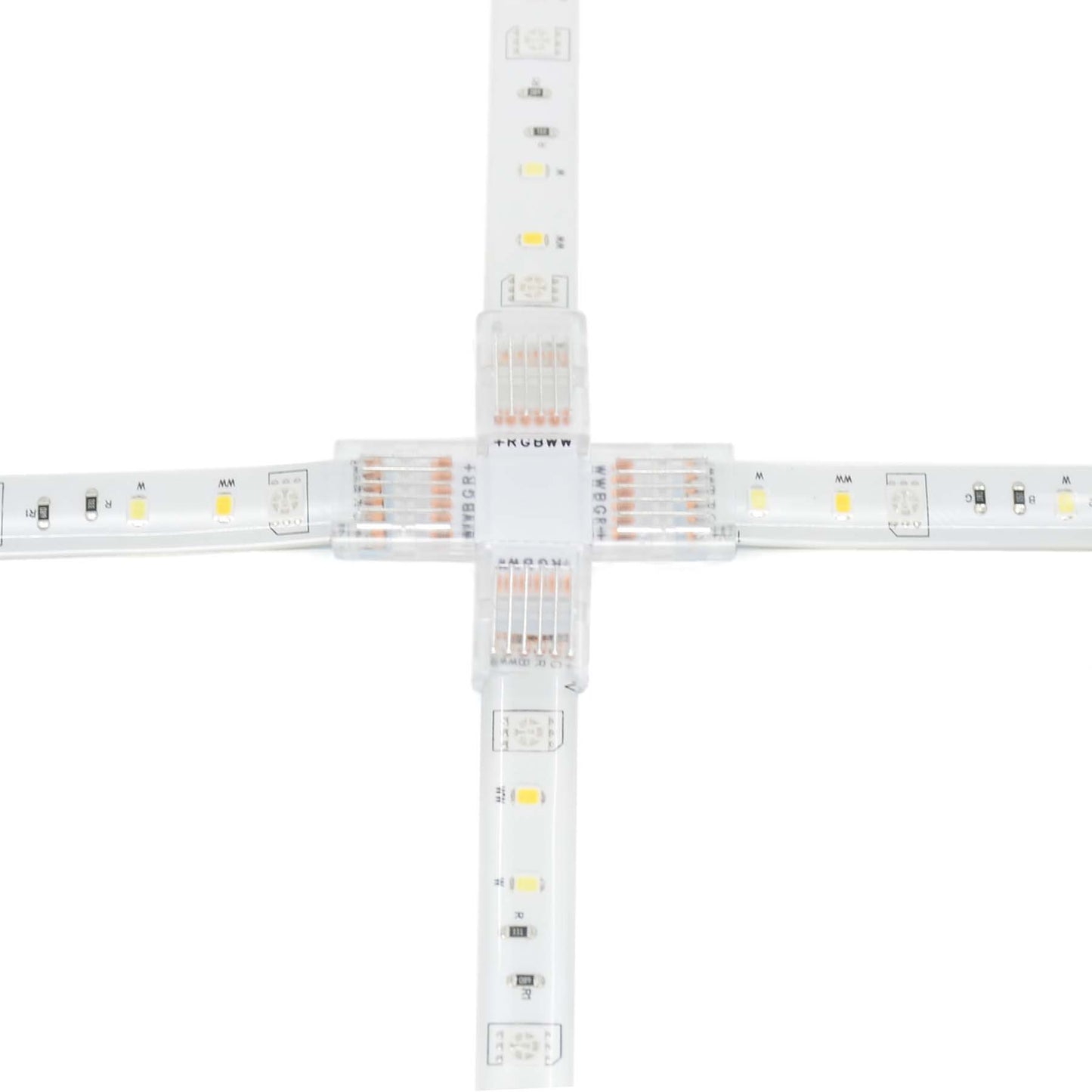 6 Pin Solderless X Shape Connector For RGBCCT LED Strip Lights