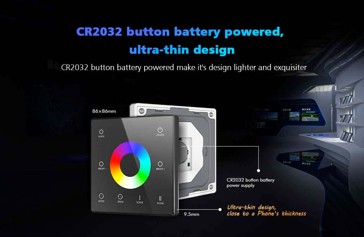  1 Zone Dimming Touch Panel Remote Control 2.4GHz RF 1*CR2032 Battery TW1