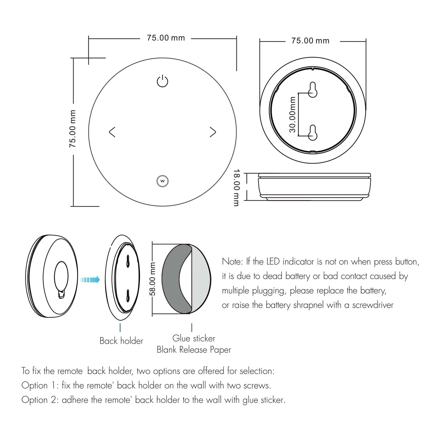  1 Zone RGB/RGBW Remote Control 2.4GHz RF RK4-4