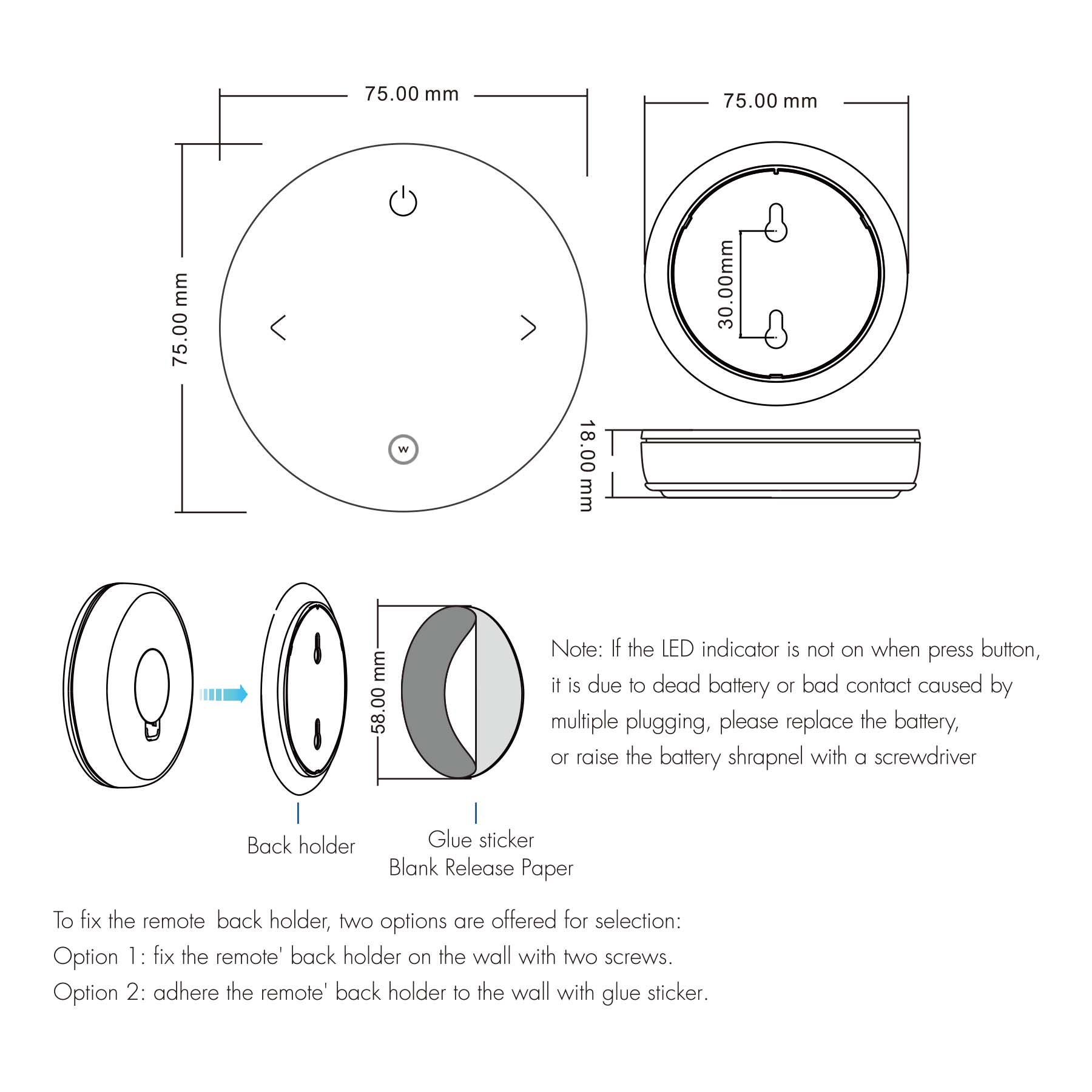  1 Zone RGB/RGBW Remote Control 2.4GHz RF RK4-4