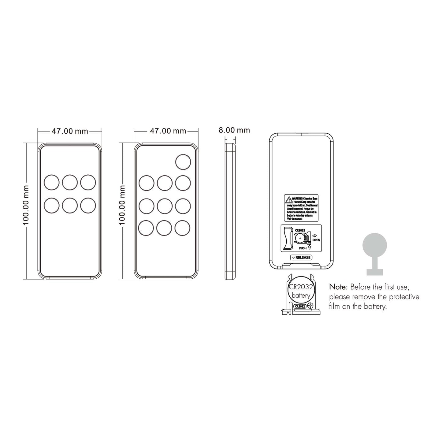 1 Zone RGB/RGBW Remote Control 2.4GHz RF RM3