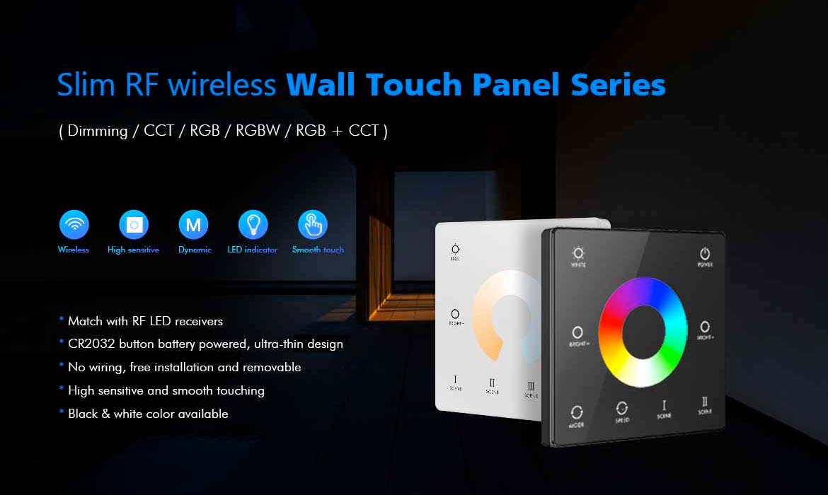  1 Zone RGB/RGBW Touch Panel Remote Control 2.4GHz RF 1*CR2032 Battery TW4
