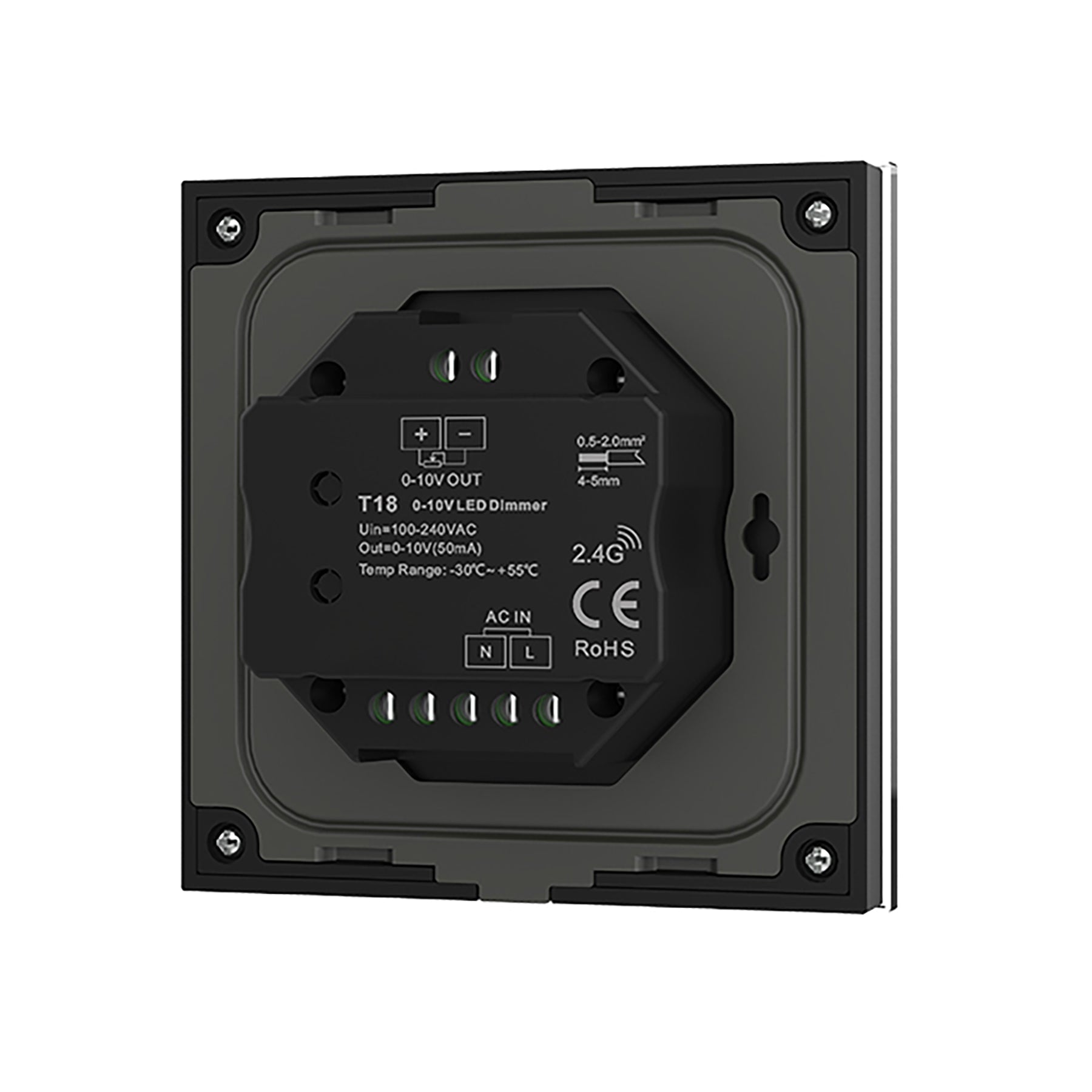  LED 1 Zone 0-10V Dimmer Switch Wall Touch Panel 2.4GHz RF AC100-240V T18