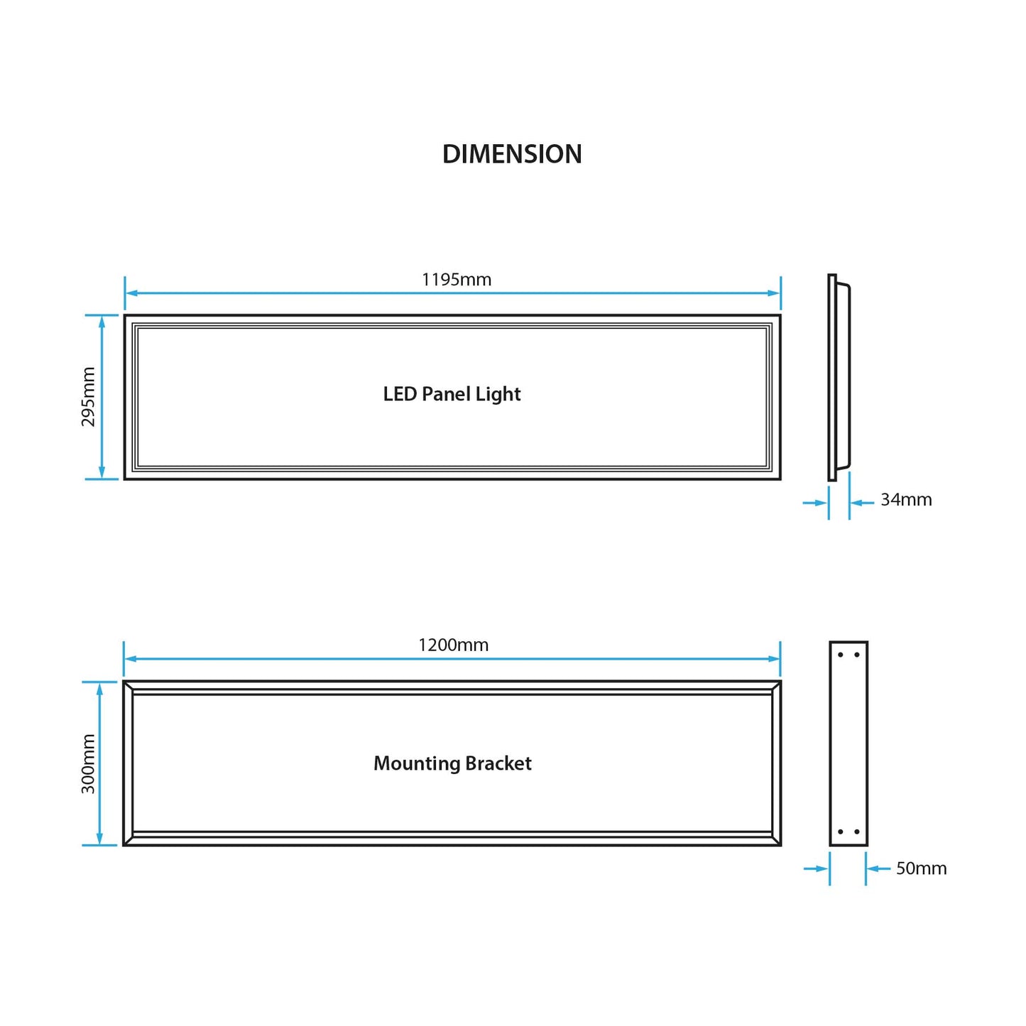  LED UGR Panel Light Surface Mounted 1200x300mm 42W 3CCT White Frame