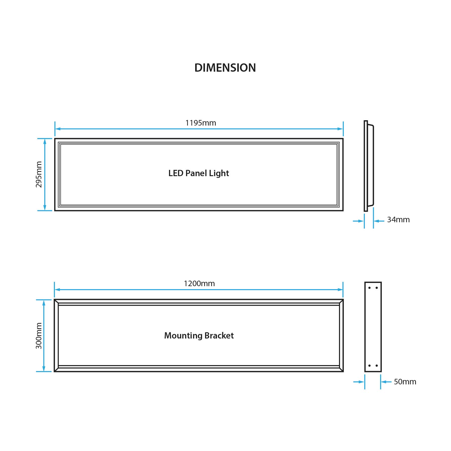  LED UGR Panel Light Surface Mounted 1200x300mm 42W 3CCT White Frame
