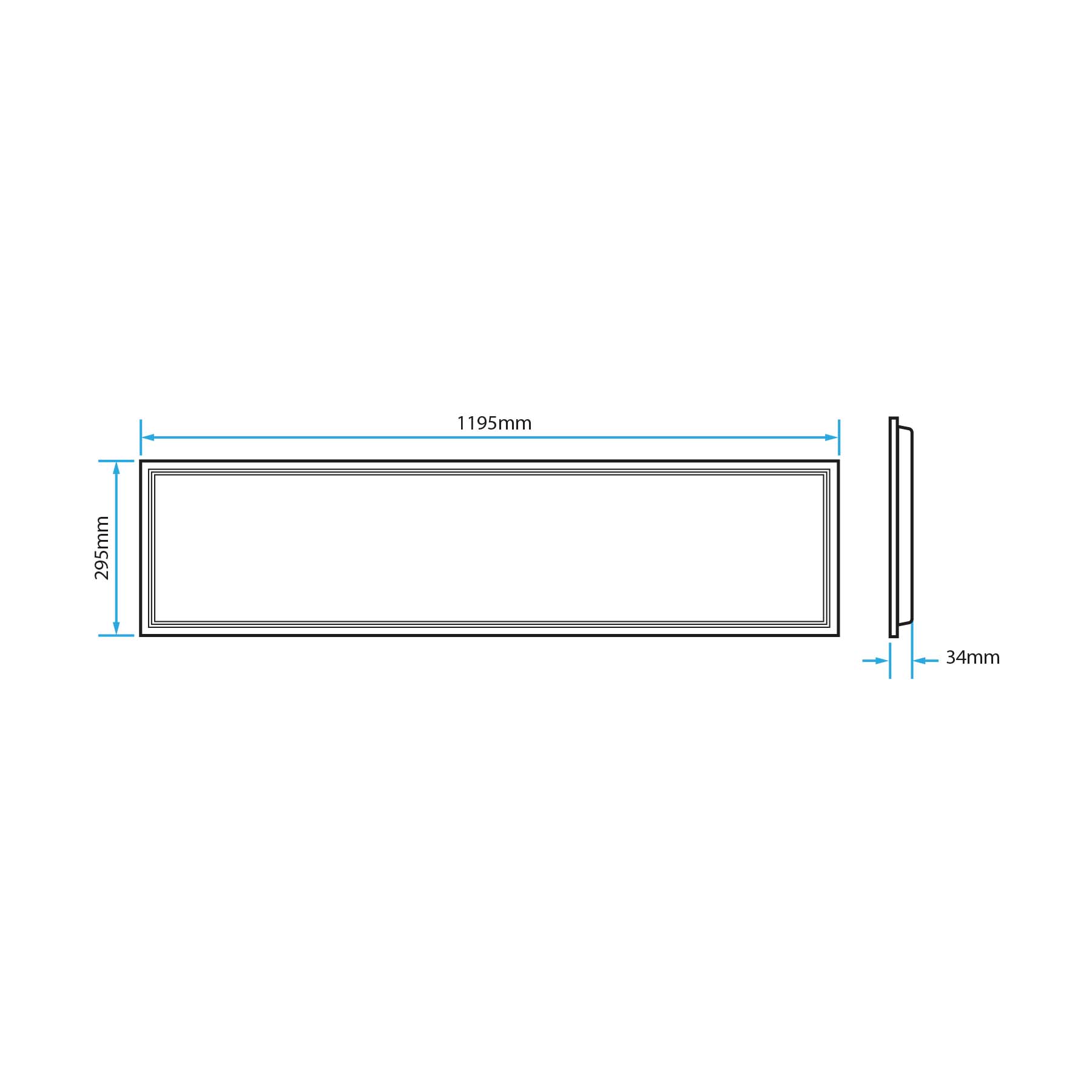  LED Backlit Panel Light Suspended 1195x295mm 42W White Frame