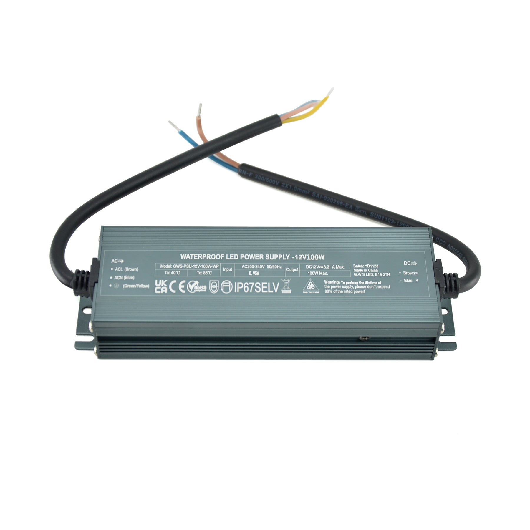  LED Slim Power Supply Transformer DC 12V-24V 60W-400W 2.5A-33A IP67