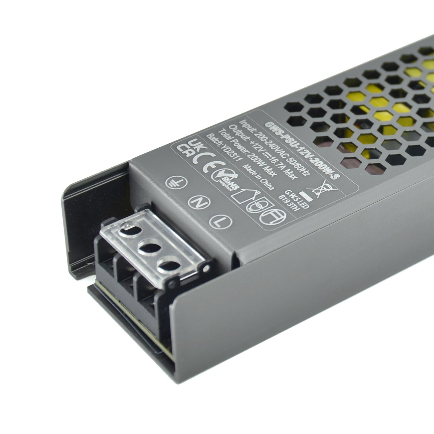 LED Slim Power Supply Transformer DC 12V 200W 16.7A IP20