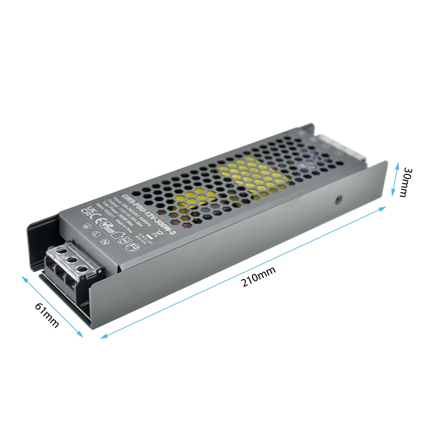  LED Slim Power Supply Transformer DC 12V 300W 25A IP20