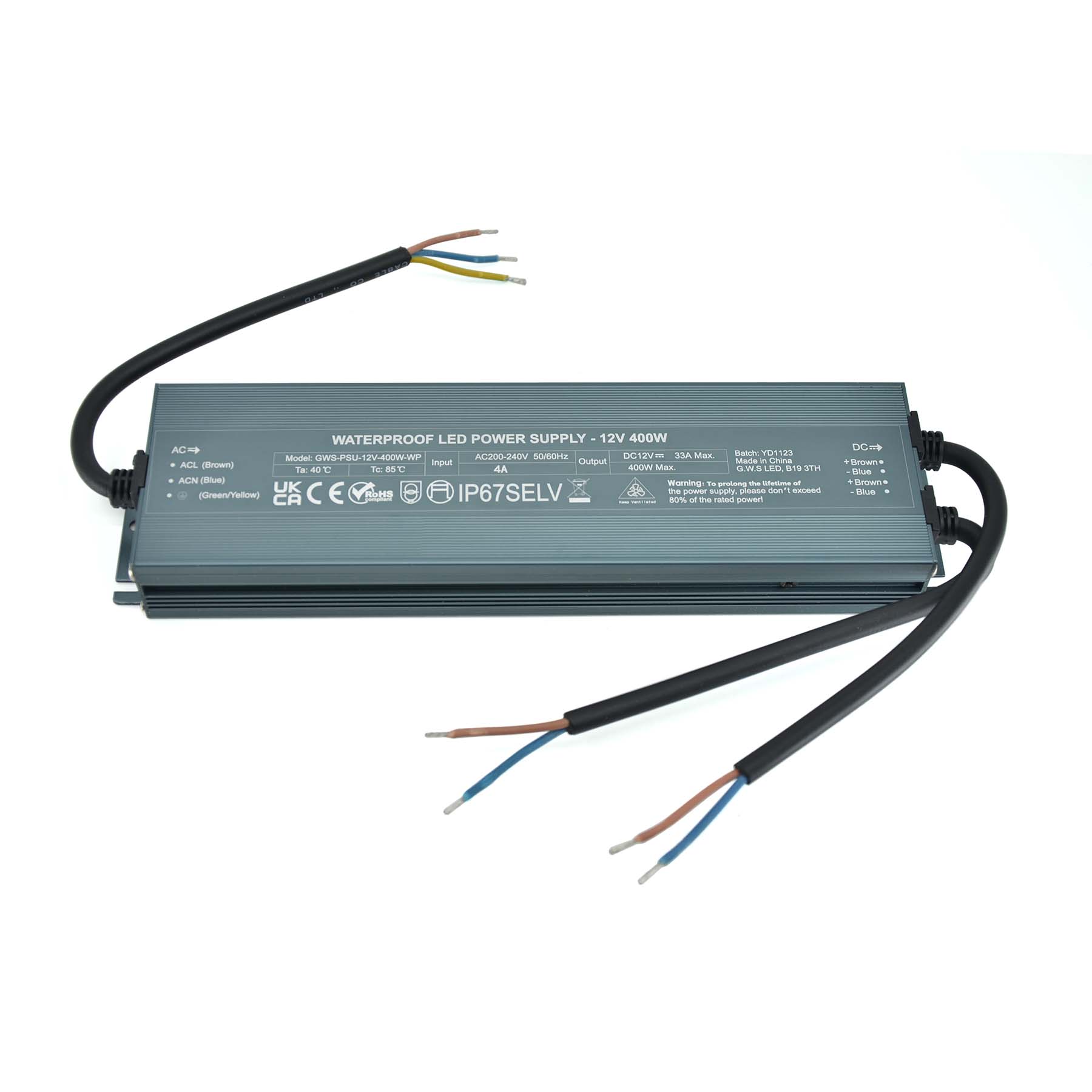  LED Slim Power Supply Transformer DC 12V-24V 60W-400W 2.5A-33A IP67