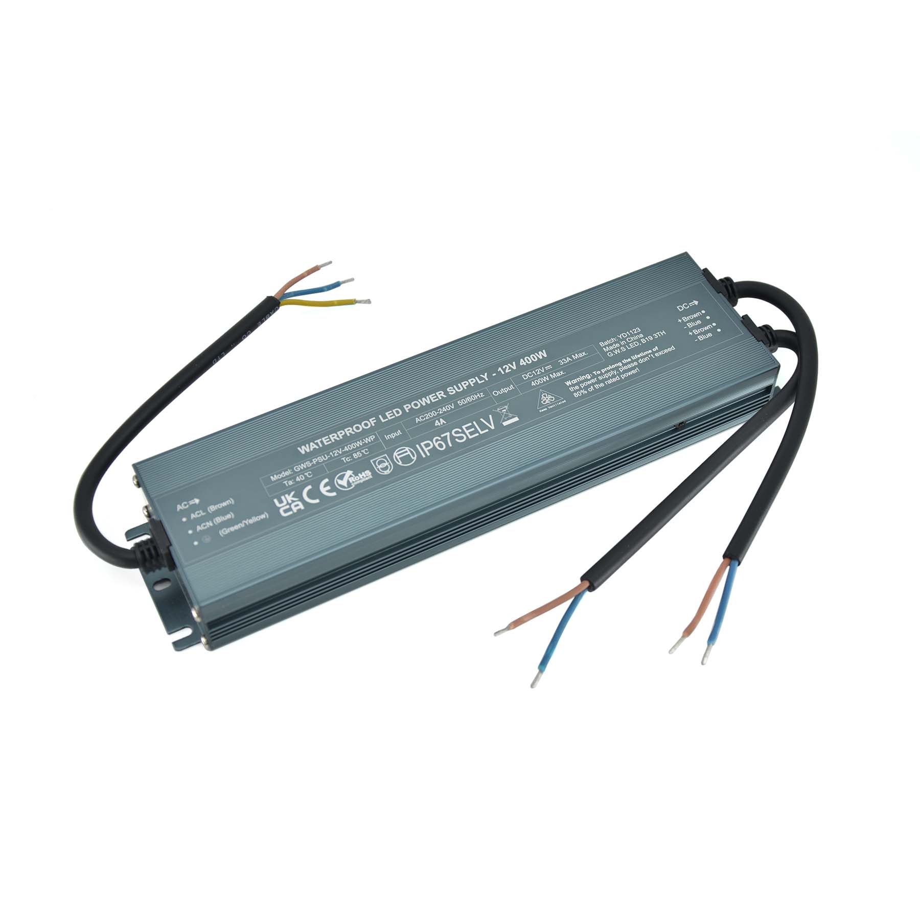  LED Slim Power Supply Transformer DC 12V 400W 33A IP67