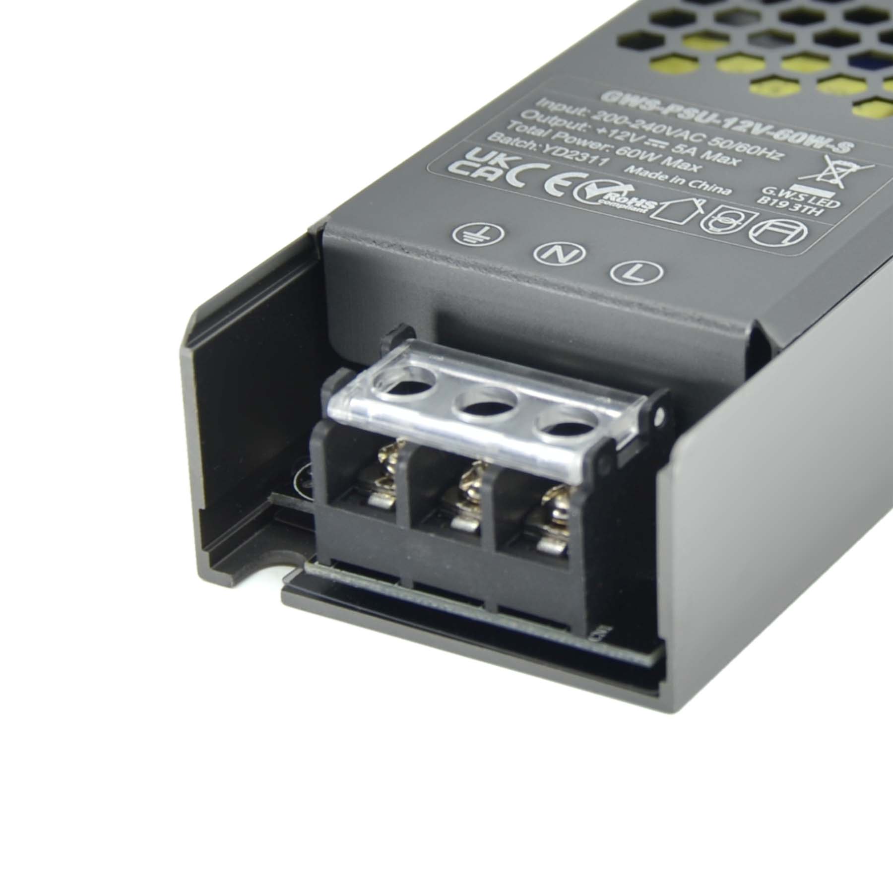 LED Slim Power Supply Transformer DC 12V 60W 5A IP20
