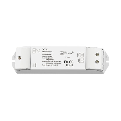  LED 12-48V DC Dimming Controller 1CH*15A 2.4GHz RF V1-L