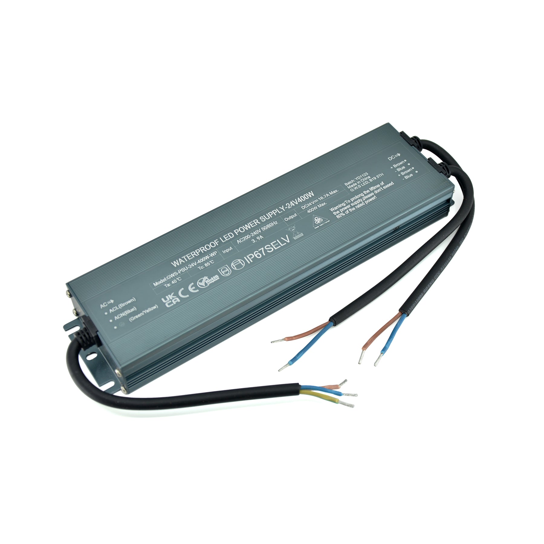  LED Slim Power Supply Transformer DC 24V 400W 16.7A IP67