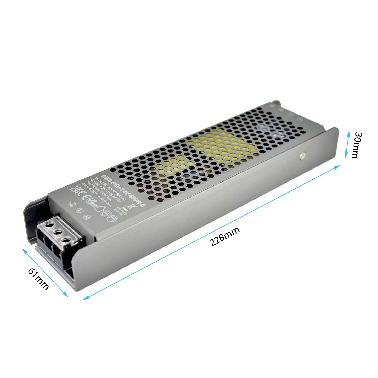  LED Slim Power Supply Transformer DC 24V 400W 16.7A IP20