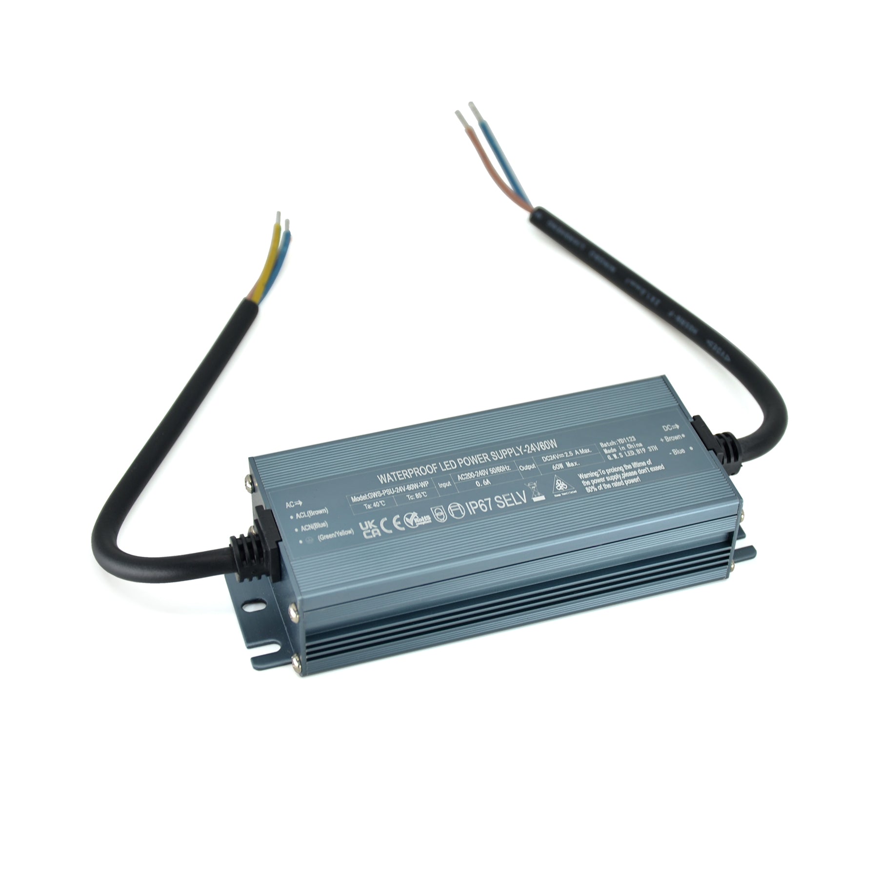  LED Slim Power Supply Transformer DC 24V 60W 2.5A IP67