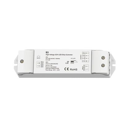  LED 100-240V AC Dimming/CCT/RGB Controller 3CH*1A 2.4GHz RF S3