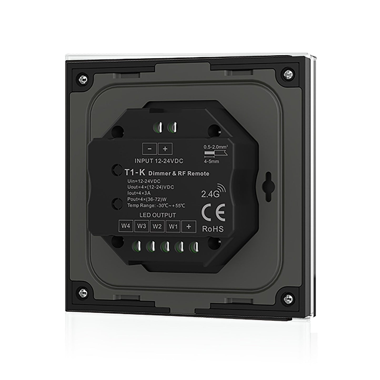  LED 12-48V DC Dimming Controller Rotary Panel 3CH*4A 2.4GHz RF T1-K