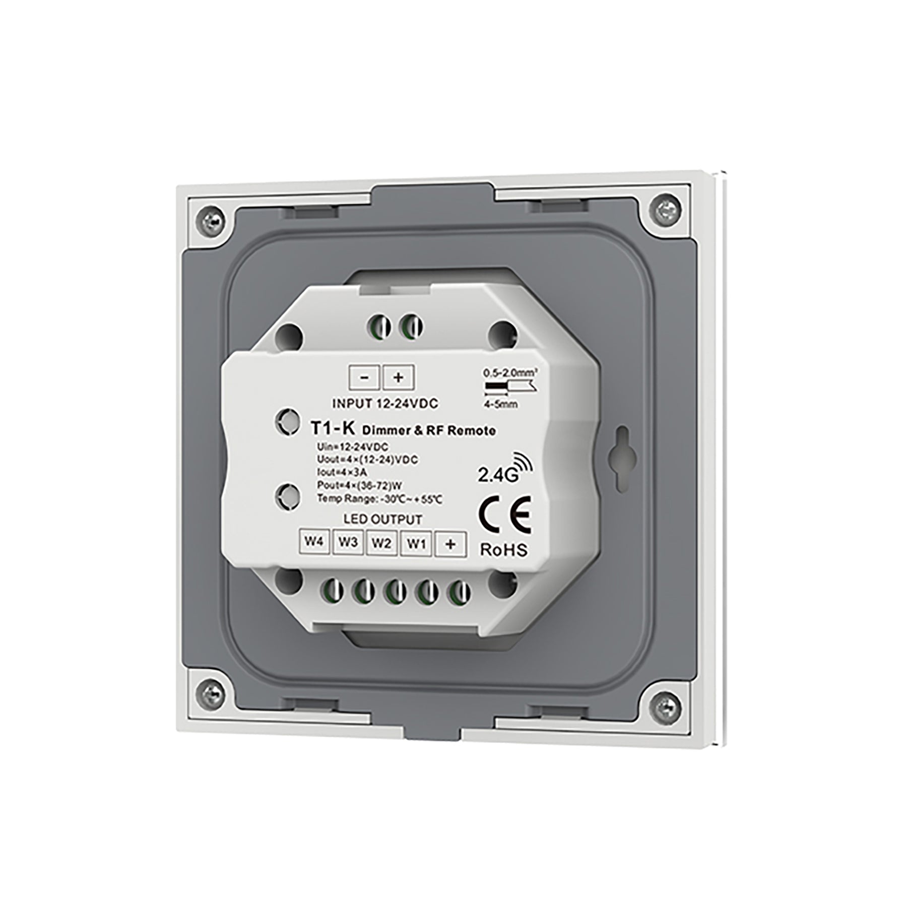  LED 12-48V DC Dimming Controller Rotary Panel 3CH*4A 2.4GHz RF T1-K