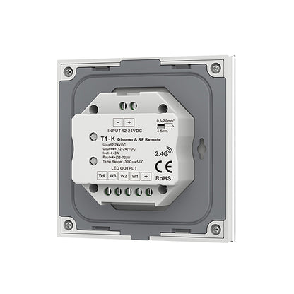  LED 12-48V DC Dimming Controller Rotary Panel 3CH*4A 2.4GHz RF T1-K