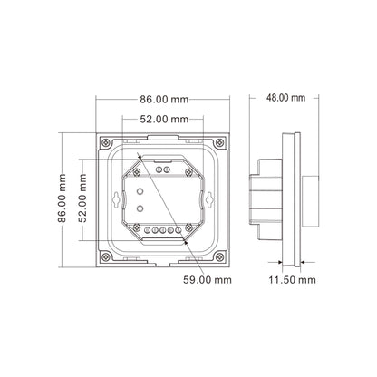  LED 12-48V DC Dimming Controller Rotary Panel 3CH*4A 2.4GHz RF T1-K