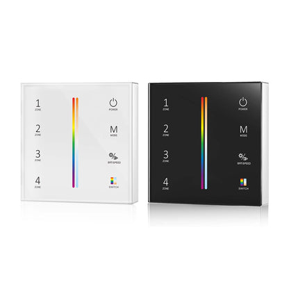 4 Zone RGB+CCT Touch Panel Remote Control 2.4GHz RF 2*AAA Battery T25