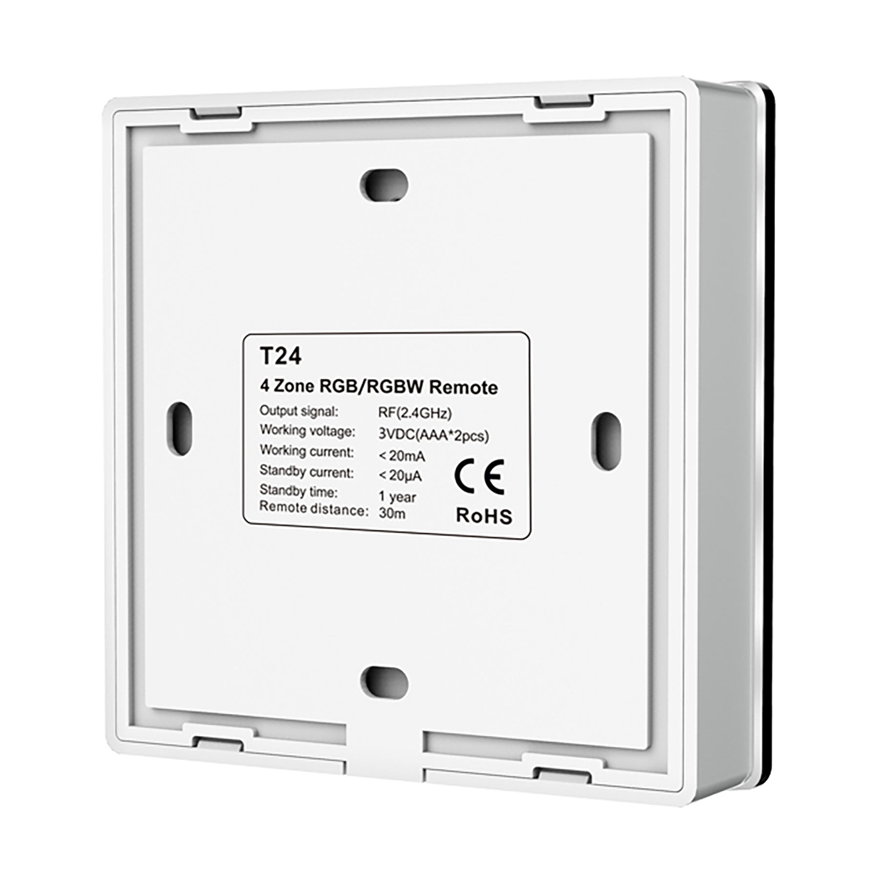  4 Zone RGB/RGBW Touch Panel Remote Control 2.4GHz RF 2*AAA Battery T24