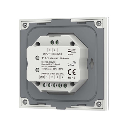  LED 4 Zone 0-10V Dimmer Switch Wall Touch Panel 2.4GHz RF AC100-240V T18-1