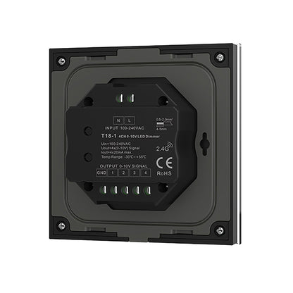  LED 4 Zone 0-10V Dimmer Switch Wall Touch Panel 2.4GHz RF AC100-240V T18-1