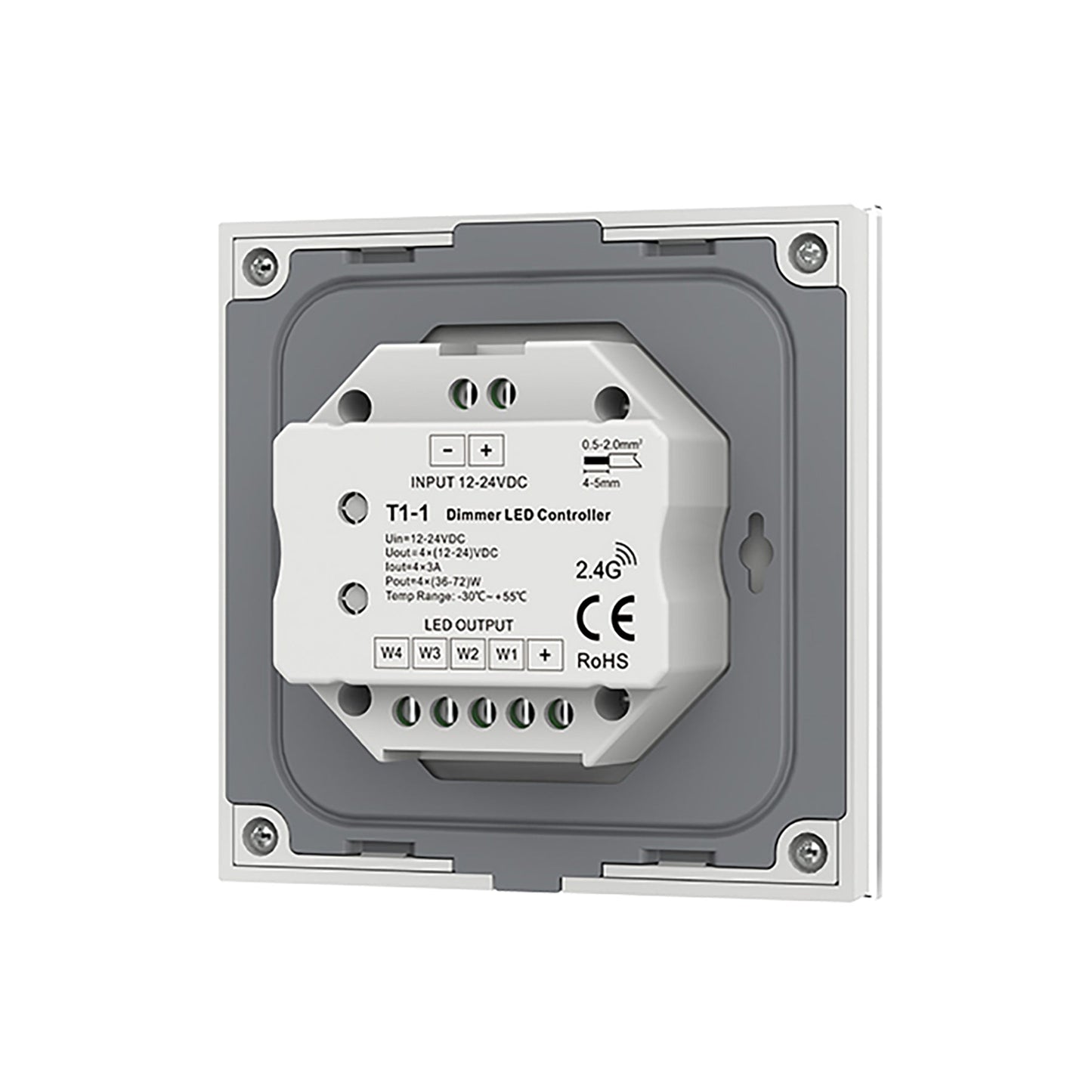  LED 12-24V DC Dimming Controller Touch Panel 4CH*3A 2.4GHz RF T1-1