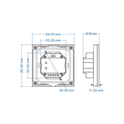  LED 12-24V DC Dimming Controller Touch Panel 4CH*3A 2.4GHz RF T1-1