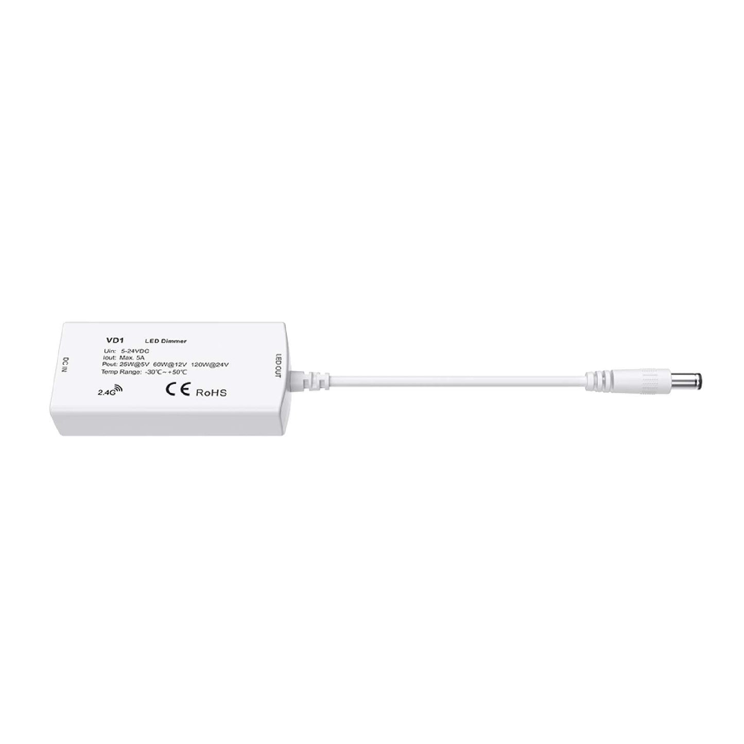  LED 5-24V DC Dimming Controller 1CH*5A 2.4GHz RF VD1