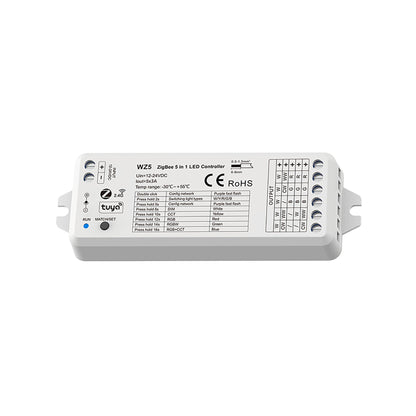  LED 12-24V DC 5 In 1 Zigbee Controller Tuya APP 5CH*3A 2.4GHz RF WZ5