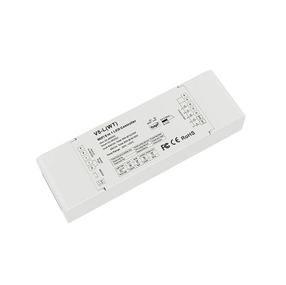  LED 12-48V DC 5 In 1 Wifi Controller Tuya APP 5CH*6A 2.4GHz RF V5-L(WT)