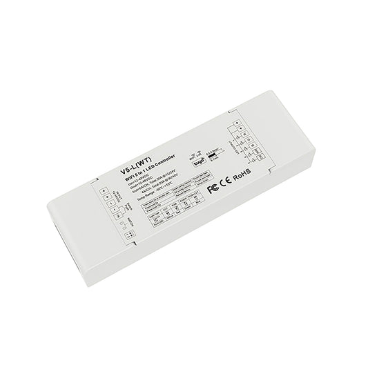  LED 12-48V DC 5 In 1 Wifi Controller Tuya APP 5CH*6A 2.4GHz RF V5-L(WT)