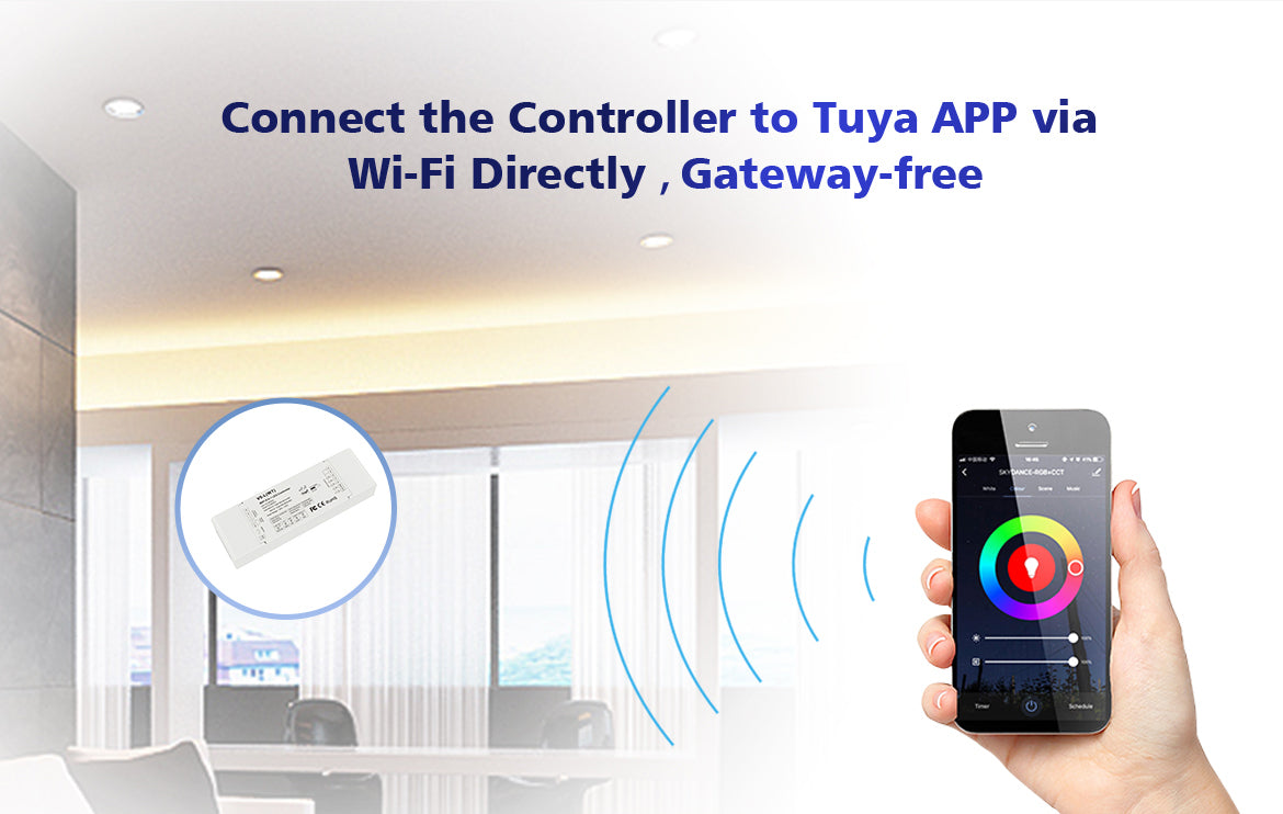  LED 12-48V DC 5 In 1 Wifi Controller Tuya APP 5CH*6A 2.4GHz RF V5-L(WT)
