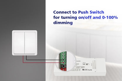  LED 12-48V DC 5 In 1 Wifi Controller Tuya APP 5CH*6A 2.4GHz RF V5-L(WT)