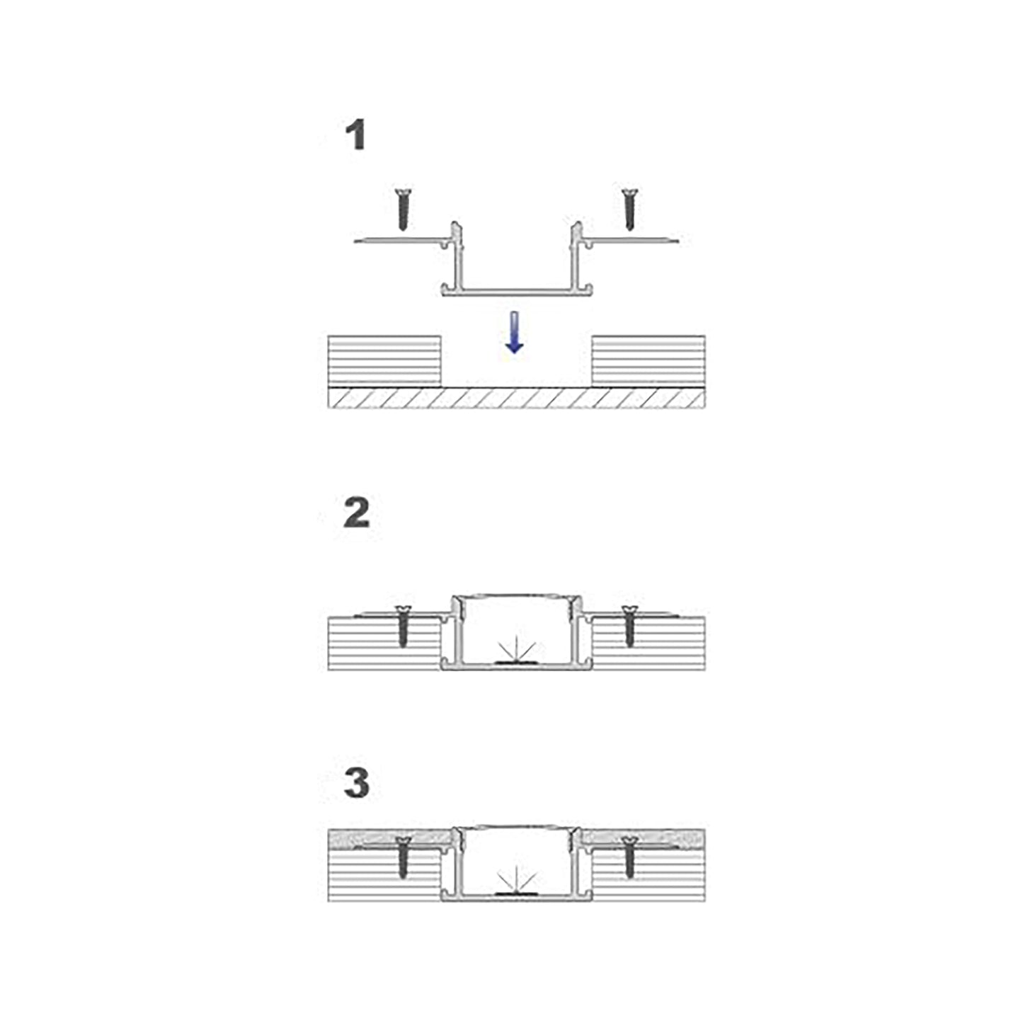  Bendable Plaster-In Trimless Recessed LED Aluminium Profile 61.45x14mm (122B)
