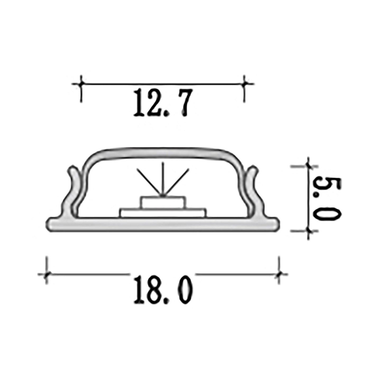  Bendable Surface Mounted LED Aluminium Profile 18x5mm (552)
