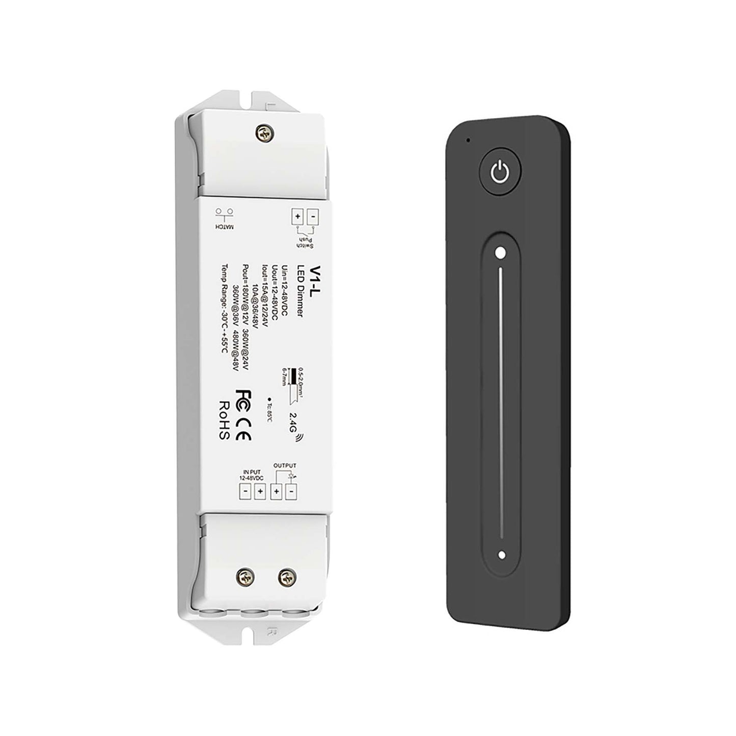  LED 12-48V DC Dimming Controller V1-L + 1 Zone Remote Control R11