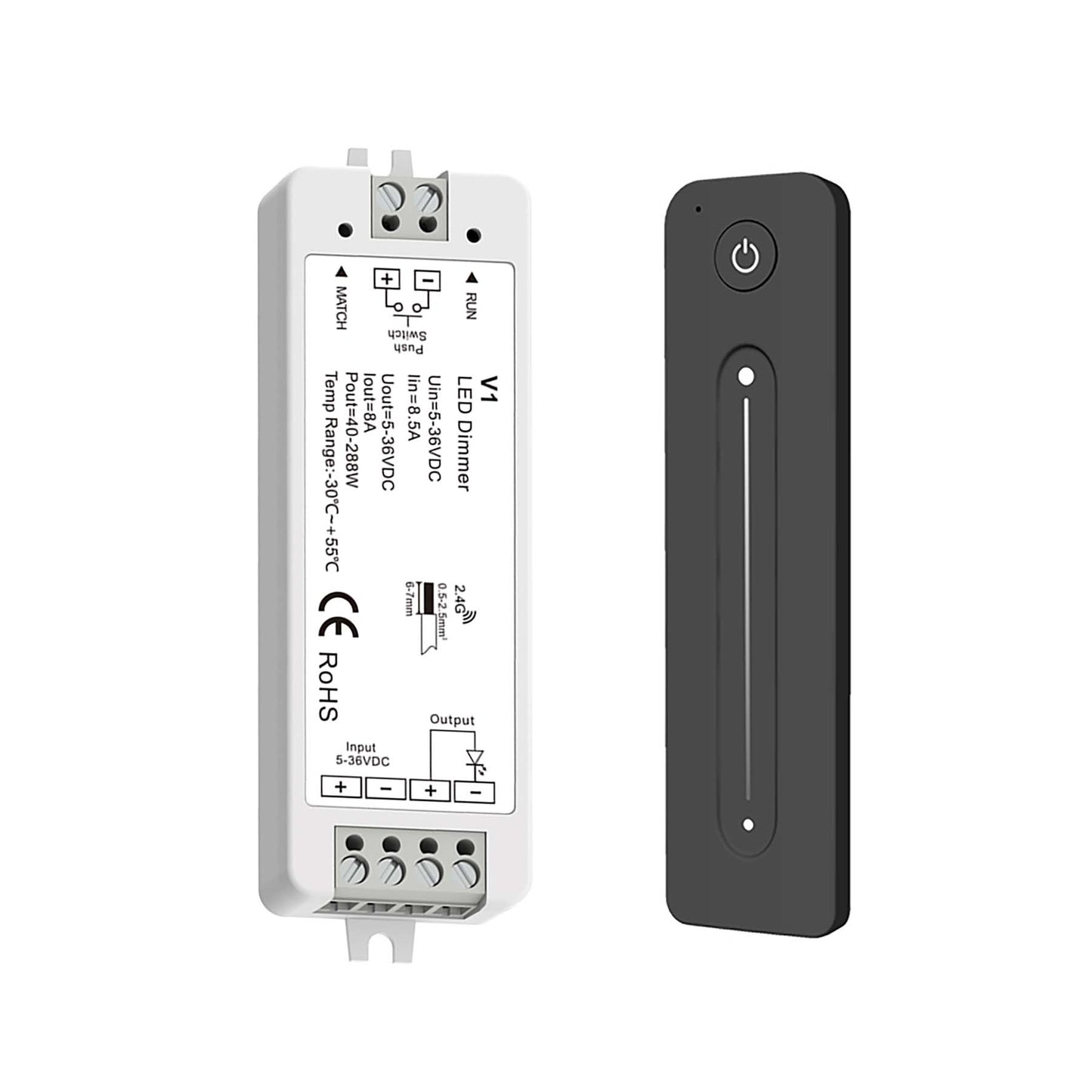  LED 5-36V DC Dimming Controller V1 + 1 Zone Remote Control R11