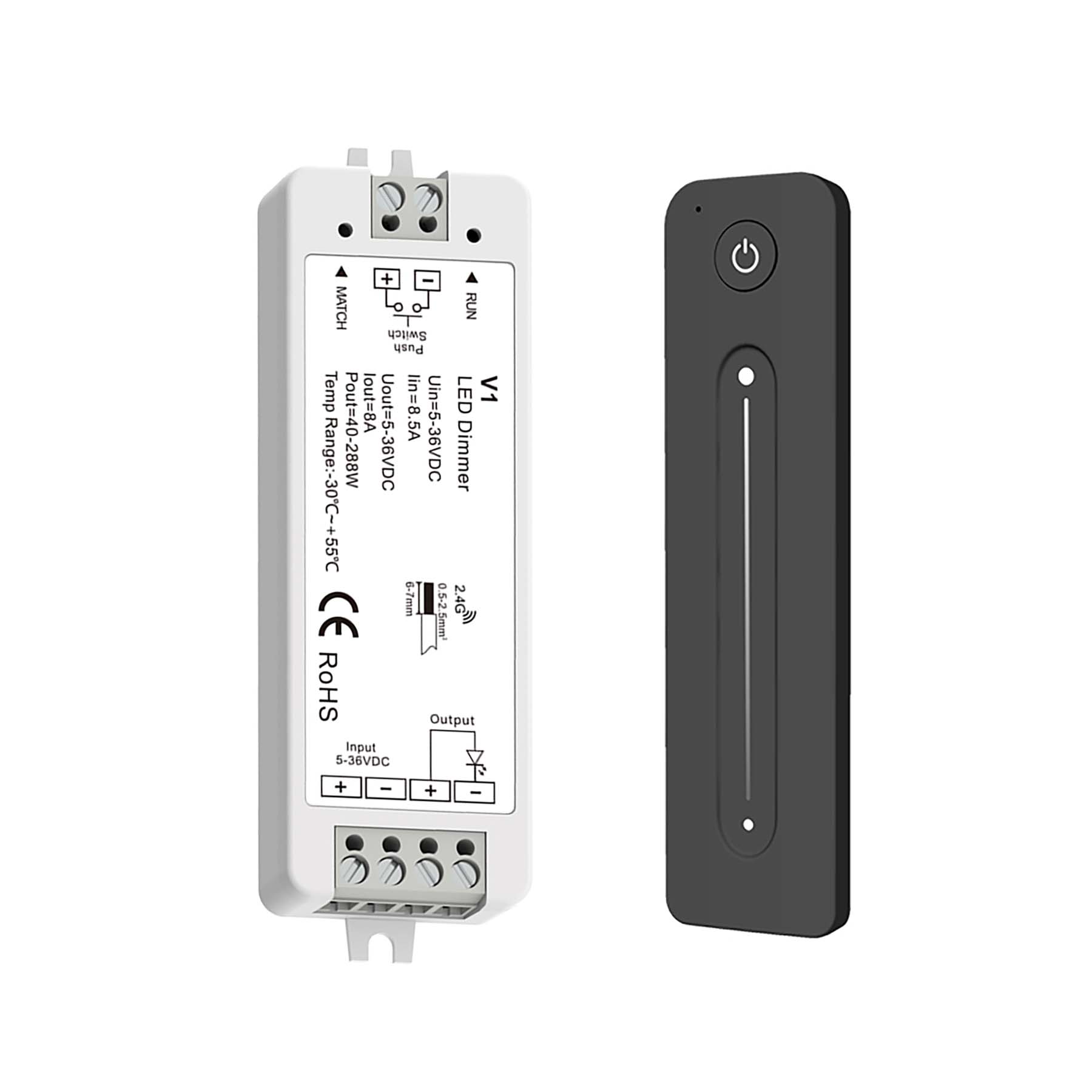  LED 5-36V DC Dimming Controller V1 + 1 Zone Remote Control R11
