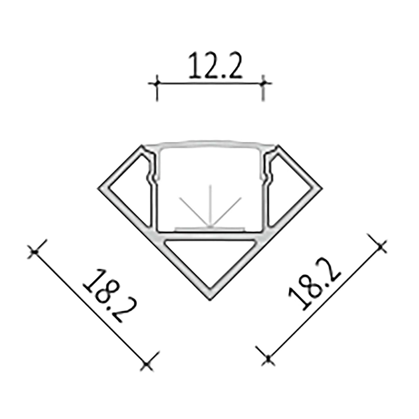  Corner LED Aluminium Profile 18.2x18.2mm (011-M1818)