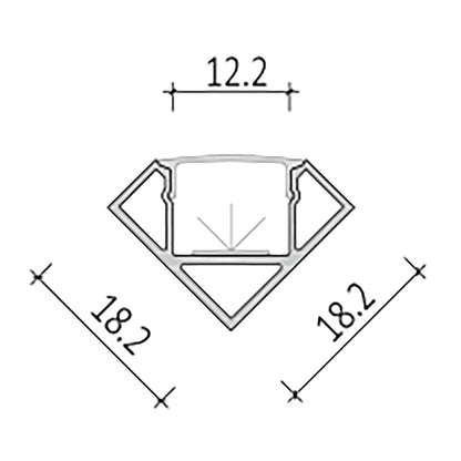  Corner LED Aluminium Profile 18.2x18.2mm (011-M1818)