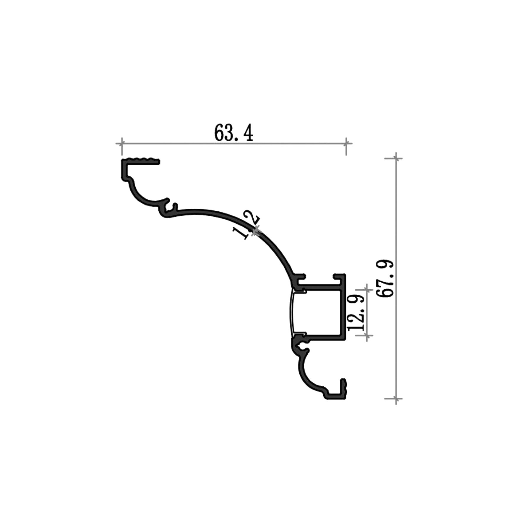  Coving LED Aluminium Profile 63.4x67.9mm (1034)