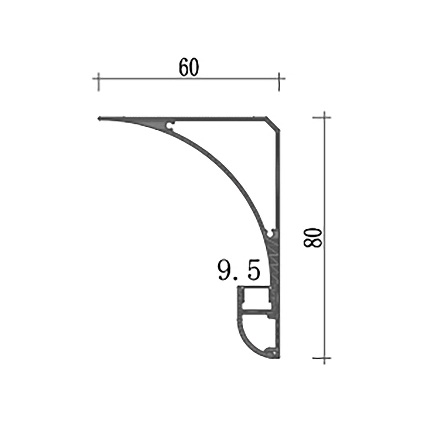  Coving & Skirting LED Aluminium Profile 60x80mm (294-C6080)